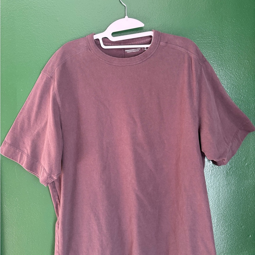 Abercrombie & Fitch Short Sleeve Heavyweight Crew Tee in Plum
